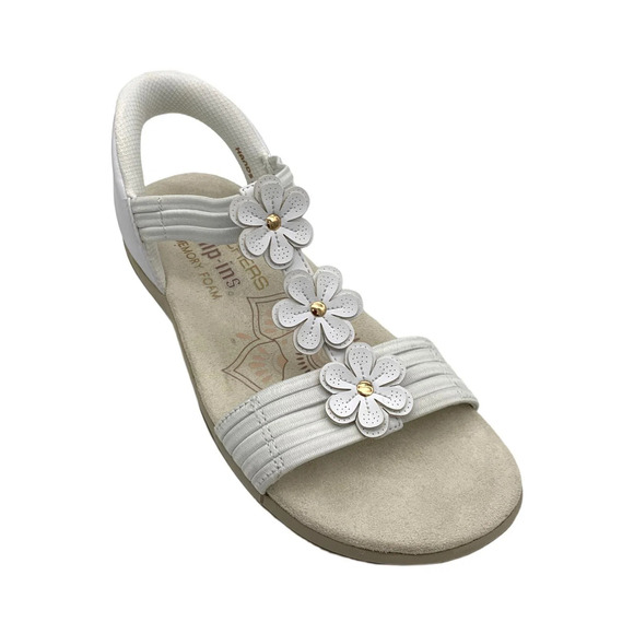 Skechers Shoes - Skechers Women's Reggae Slim Blooming Romantic Slingback Sandals White - Medium